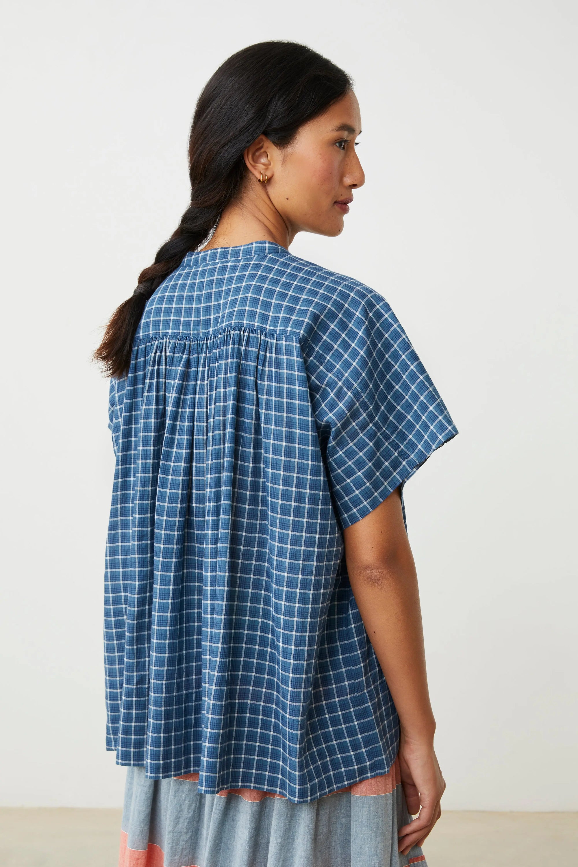 Max Blouse No. 775 Messenger Checks Indigo