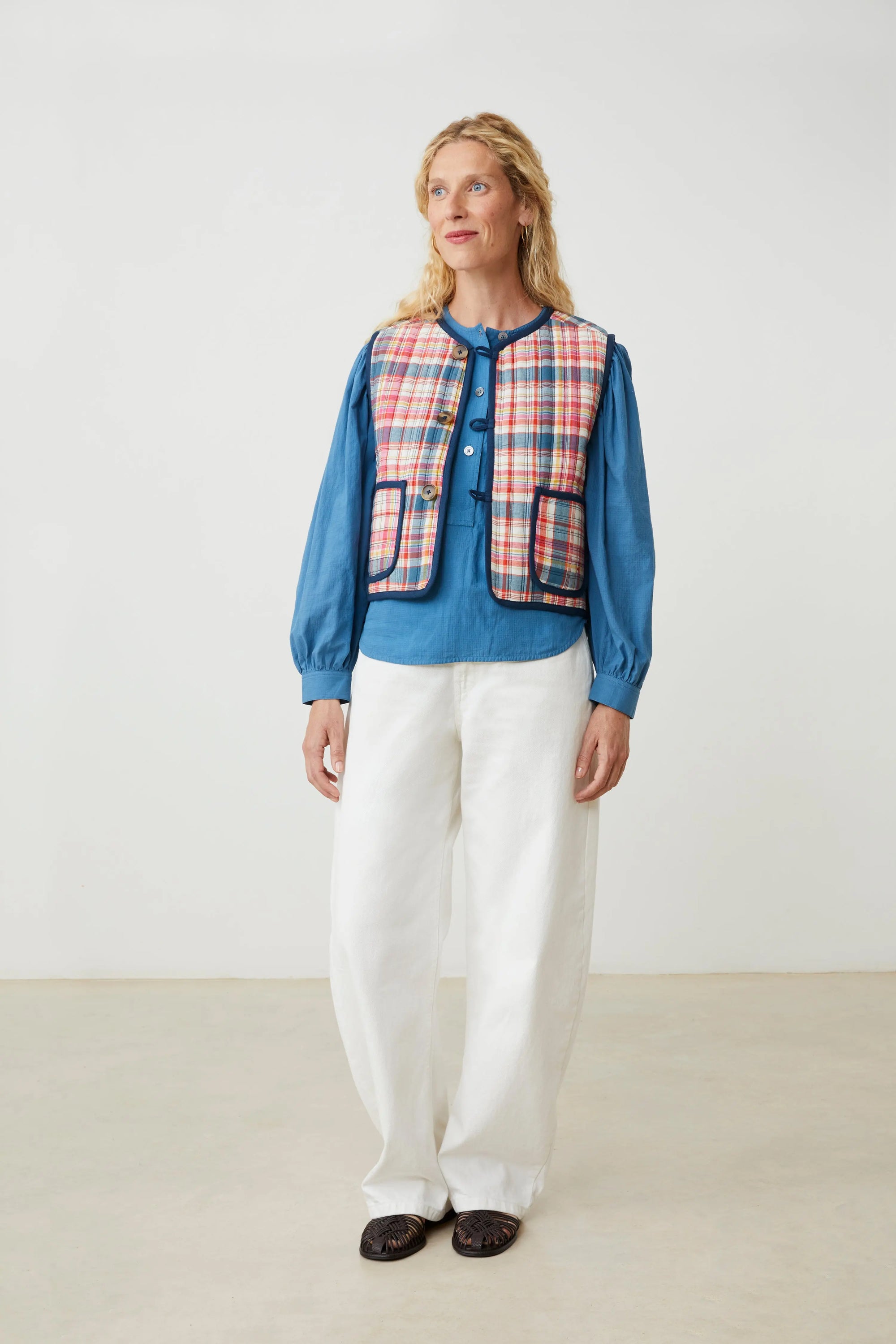 Gilet Annie N°828 Secret Checks Pop Pink