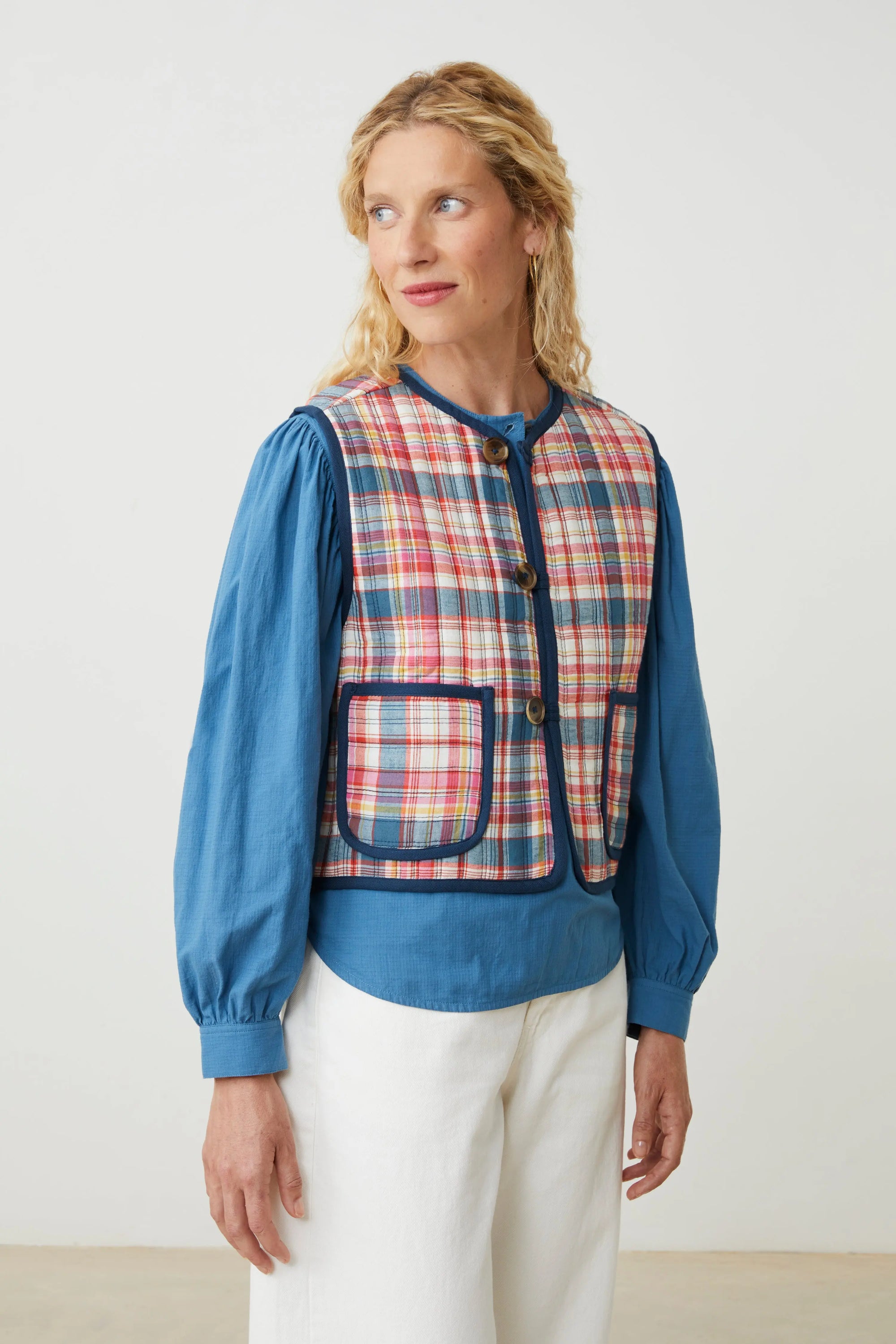 Gilet Annie N°828 Secret Checks Pop Pink