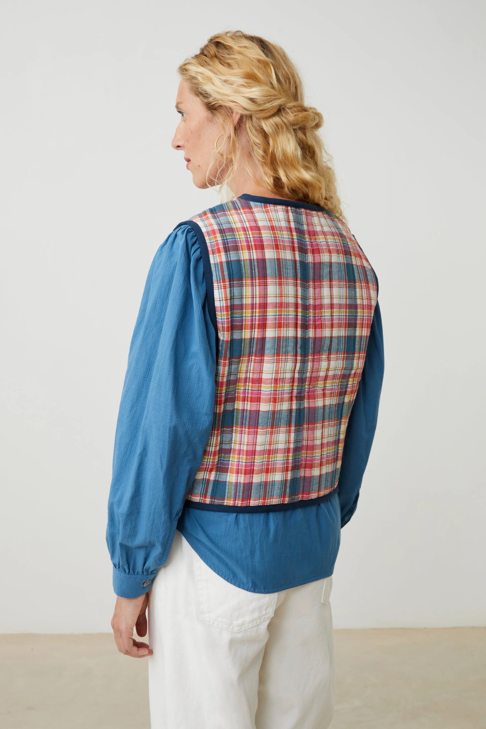 Gilet Annie N°828 Secret Checks Pop Pink