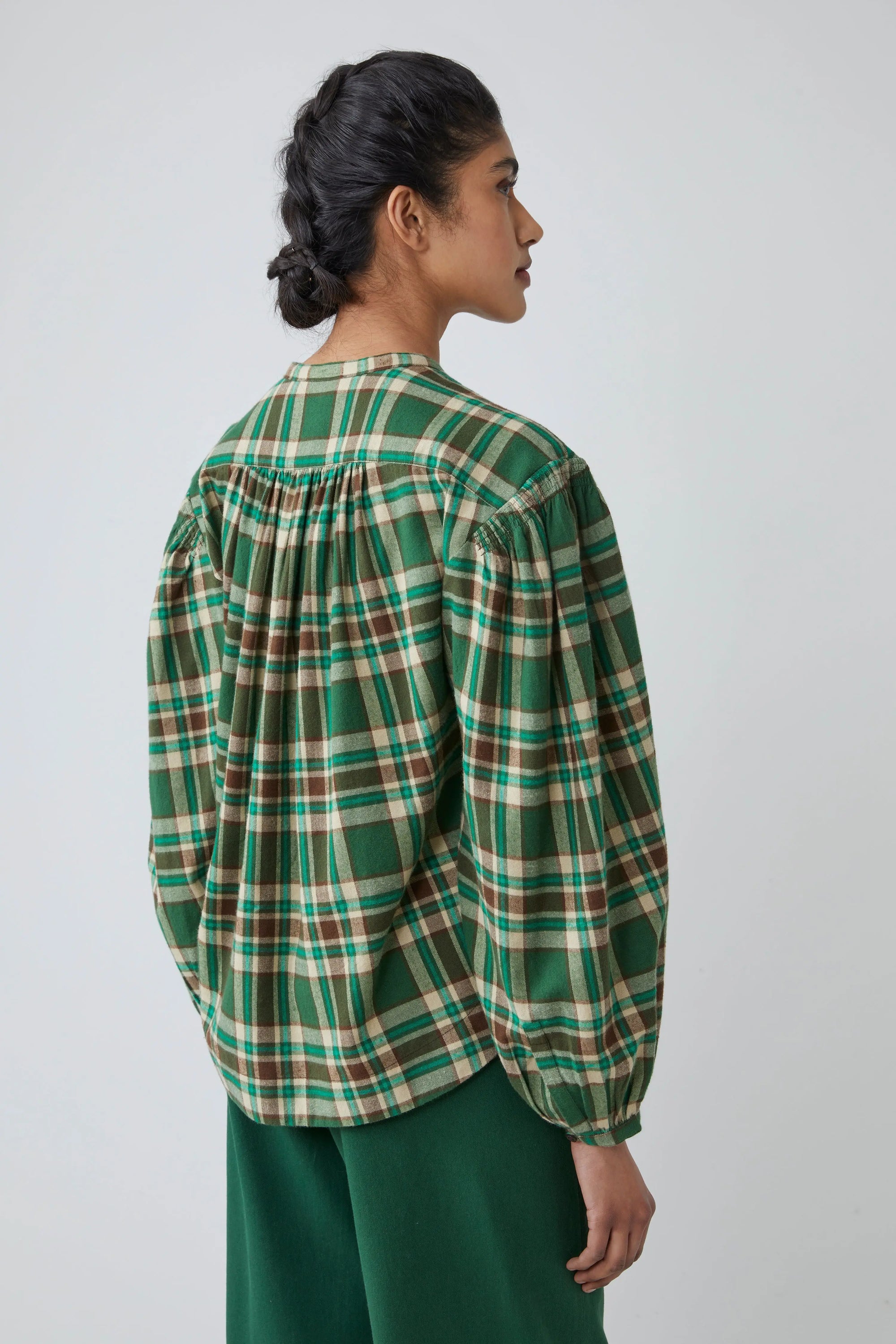 Blouse Emma N°809 Checks Oxford Green - Moismont