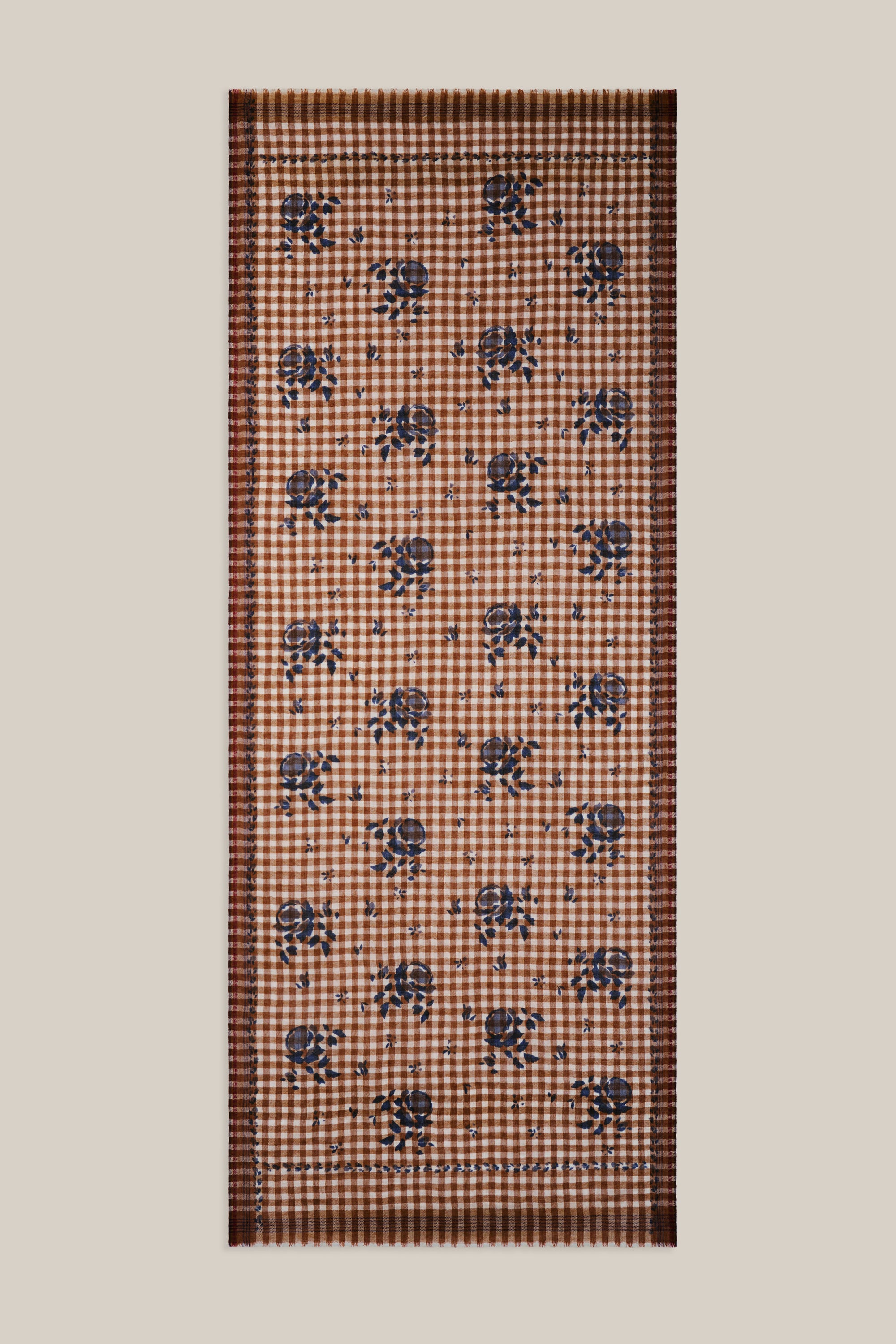 Echarpe Vichy N°693 Flowers Henna