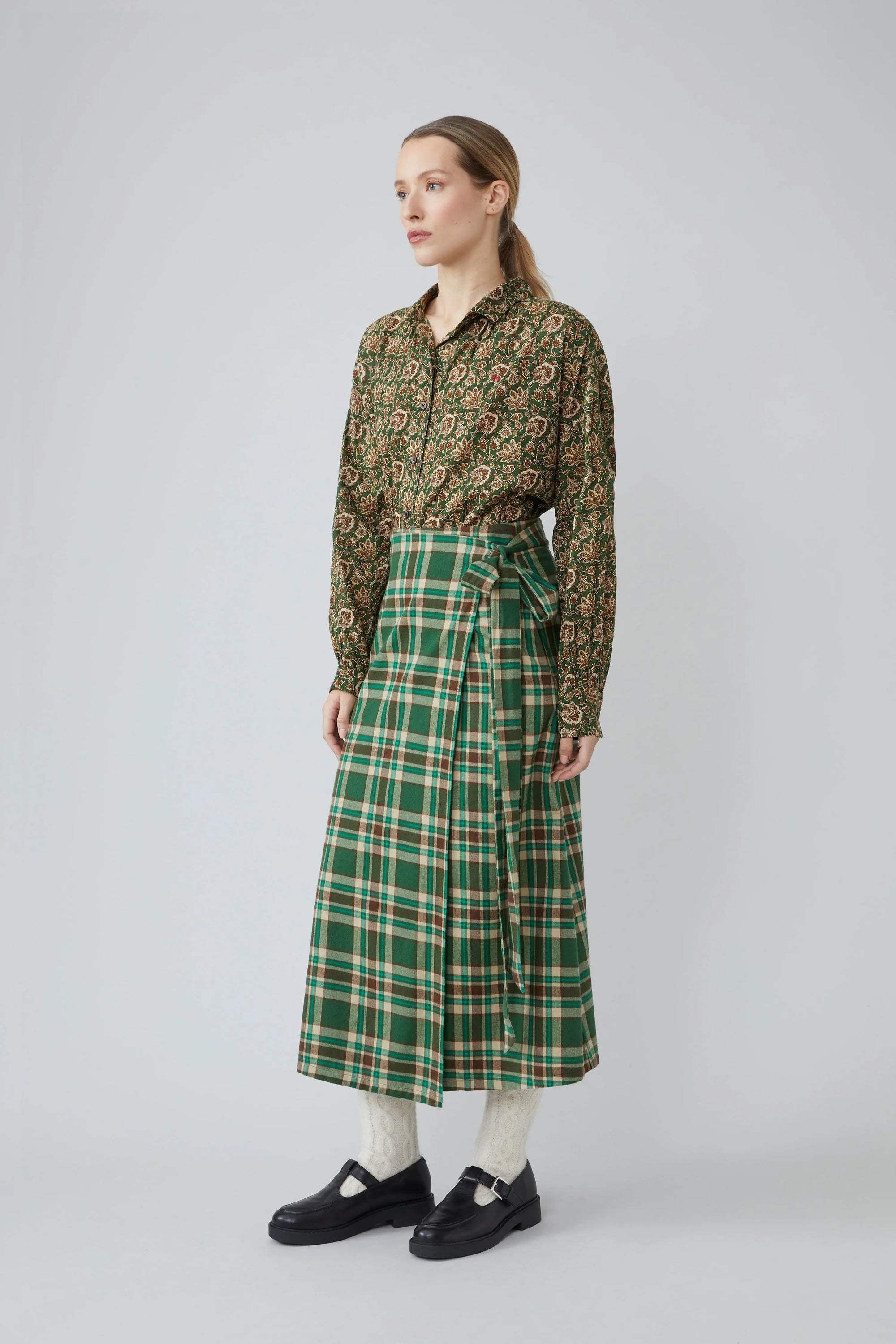 Jupe Apolline N°739 Checks Oxford green - Moismont