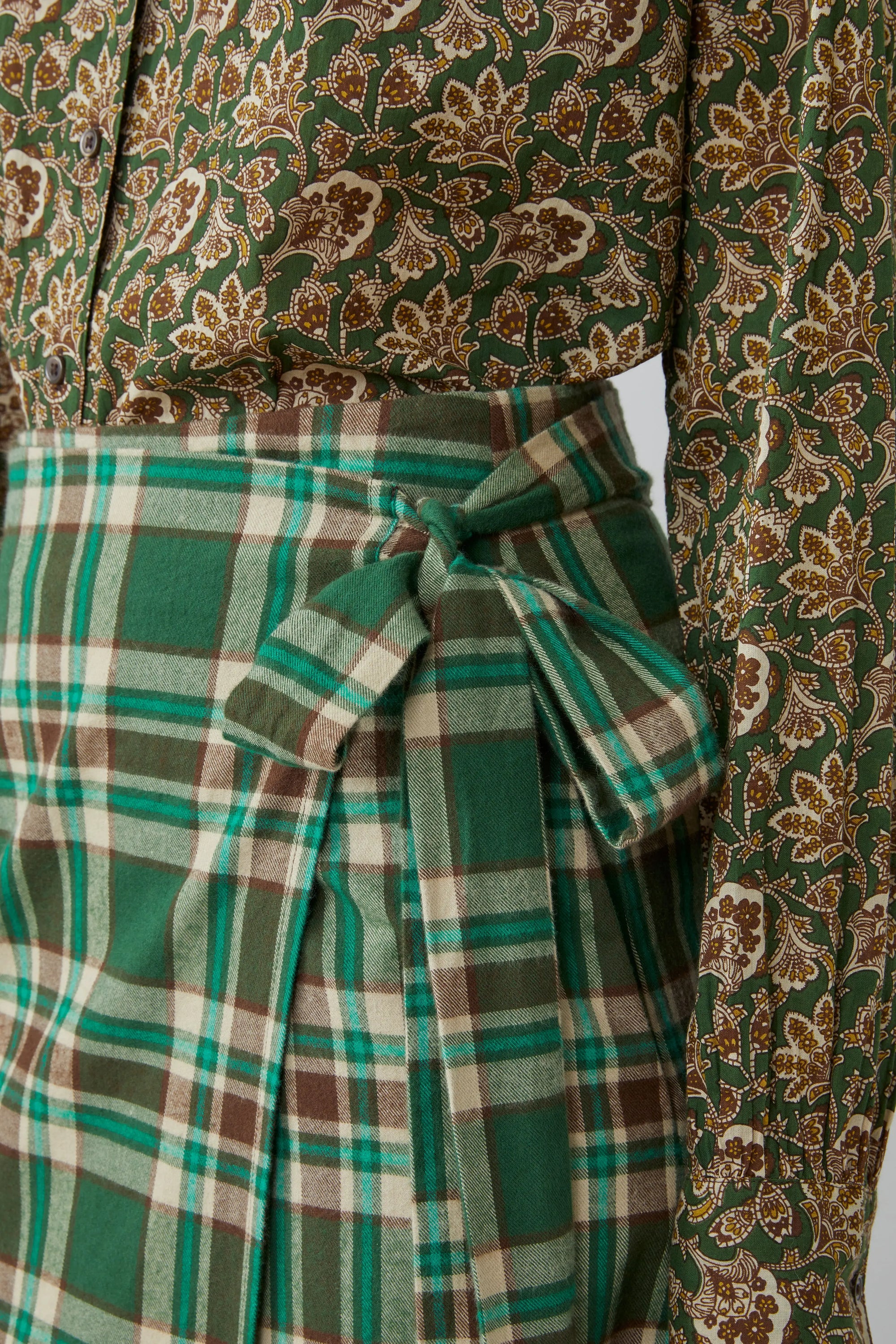 Jupe Apolline N°739 Checks Oxford green - Moismont