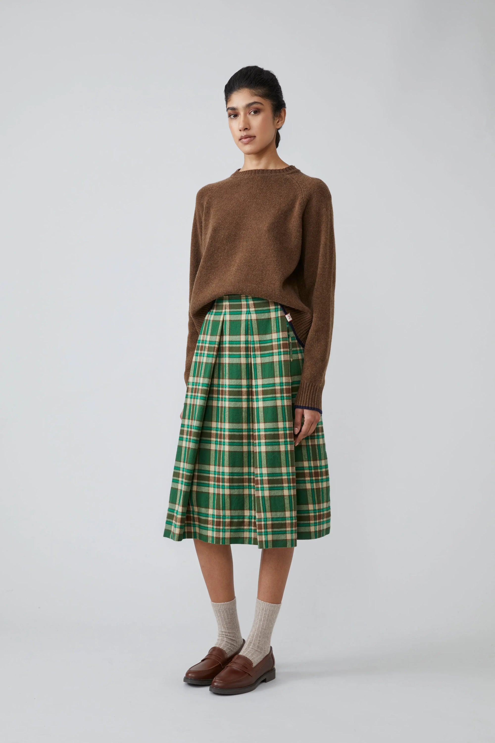 Jupe Jane N°812 Checks Oxford green - Moismont