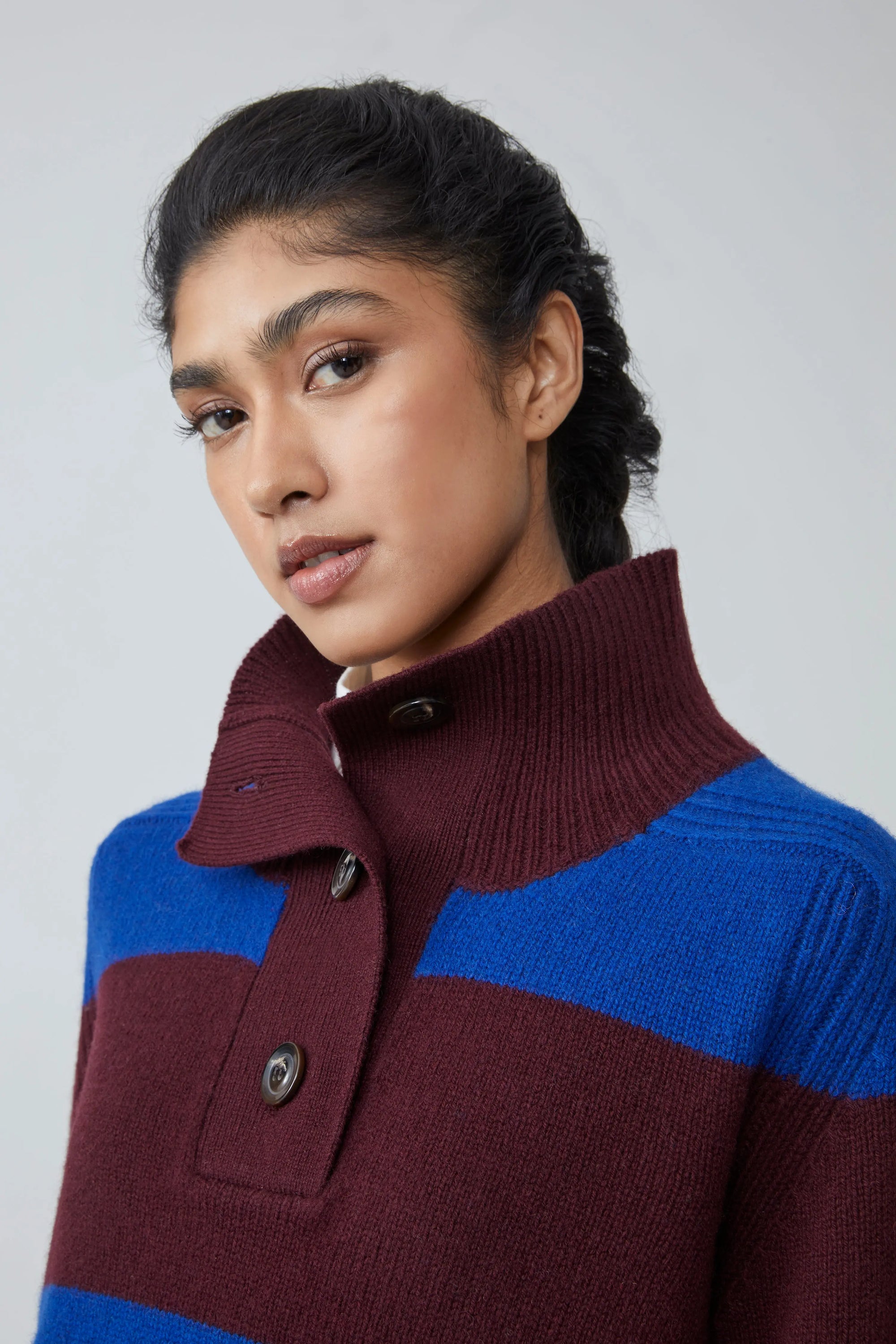 Pull Gregor N°210 Stripes Fig - Moismont