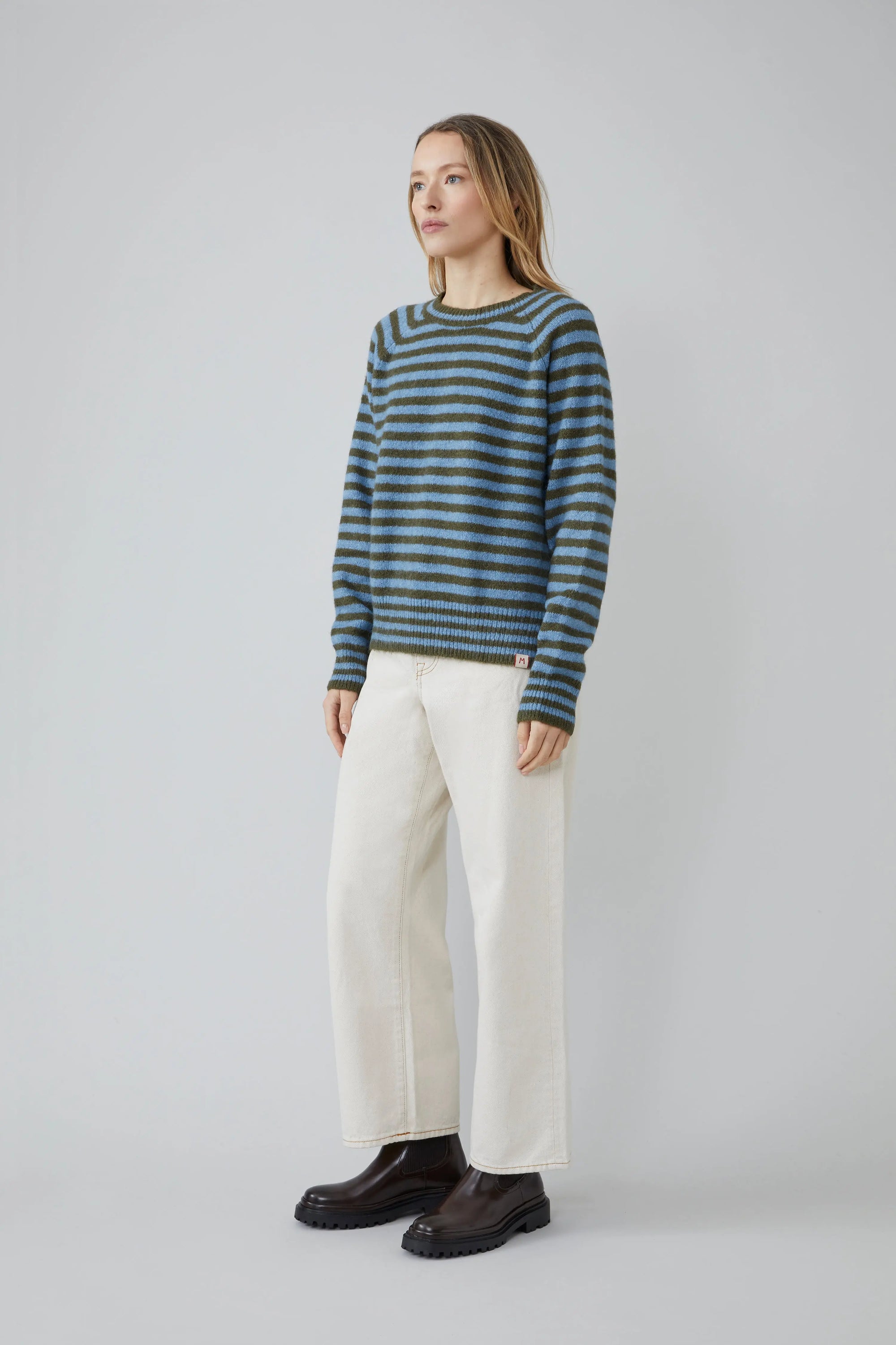 Pull Helena N°214 Stripes Hunter Green - Moismont