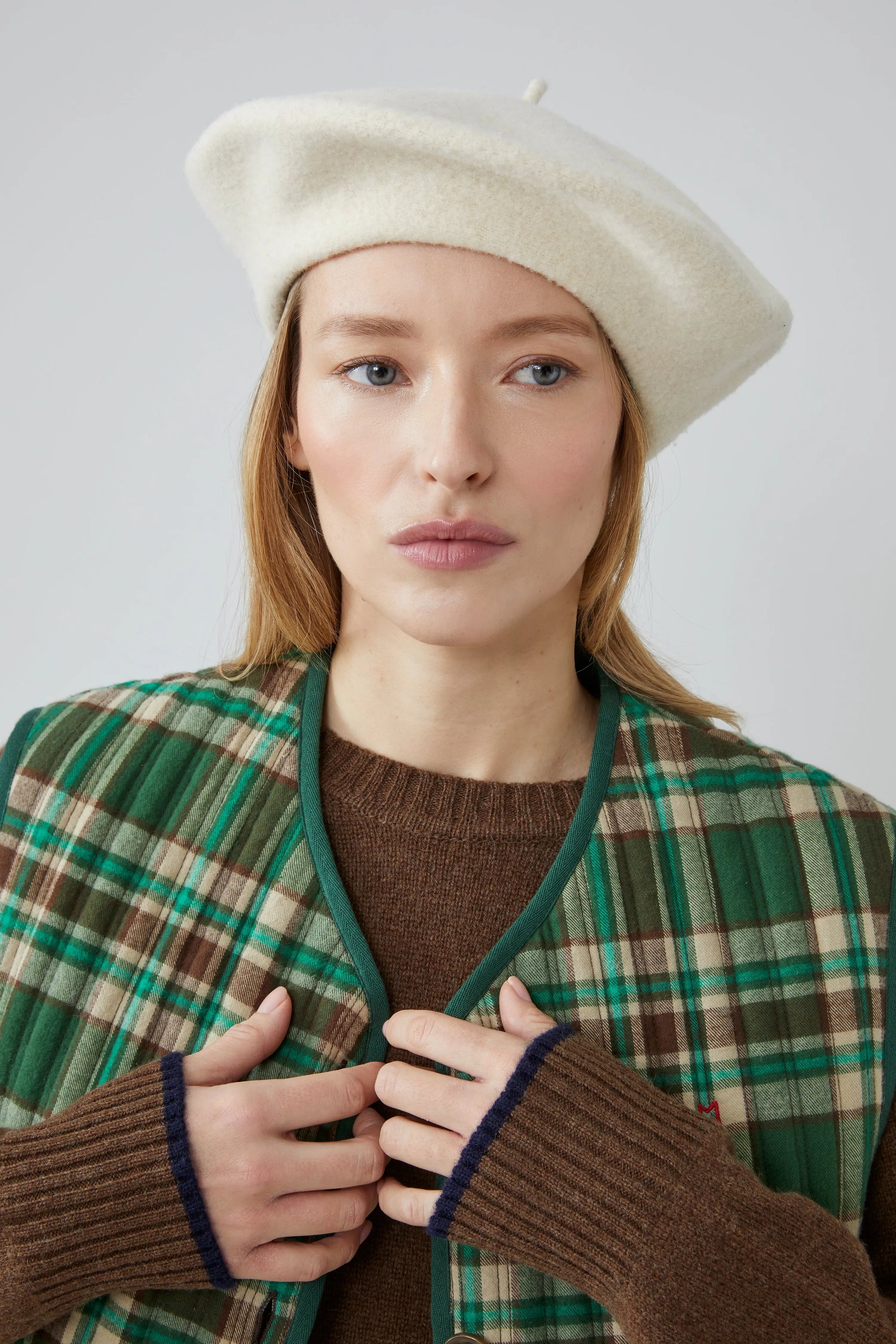 Gilet Ava N°813 Checks Oxford green - Moismont