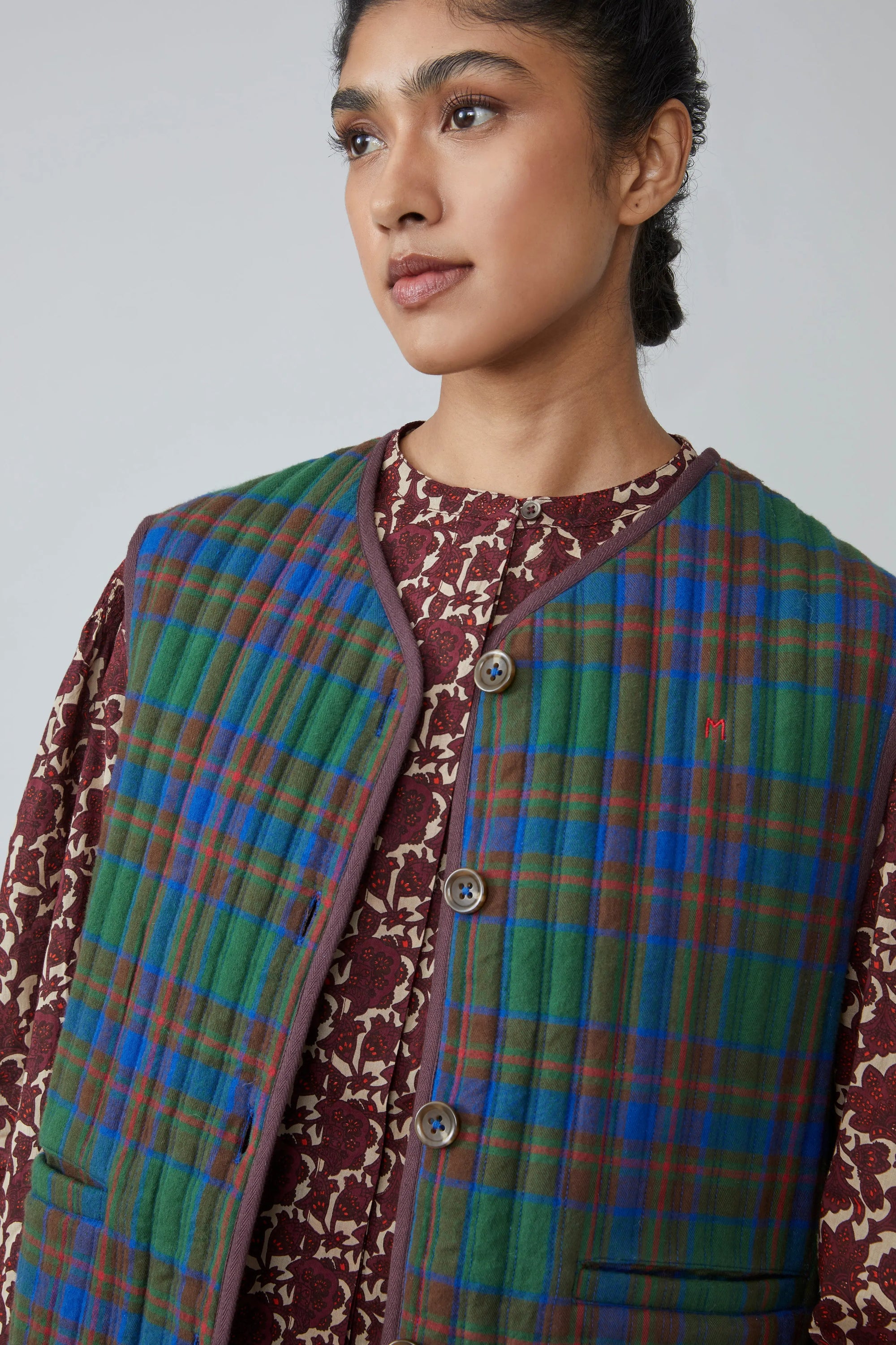 Gilet Ava N°813 Checks Royal Blue - Moismont