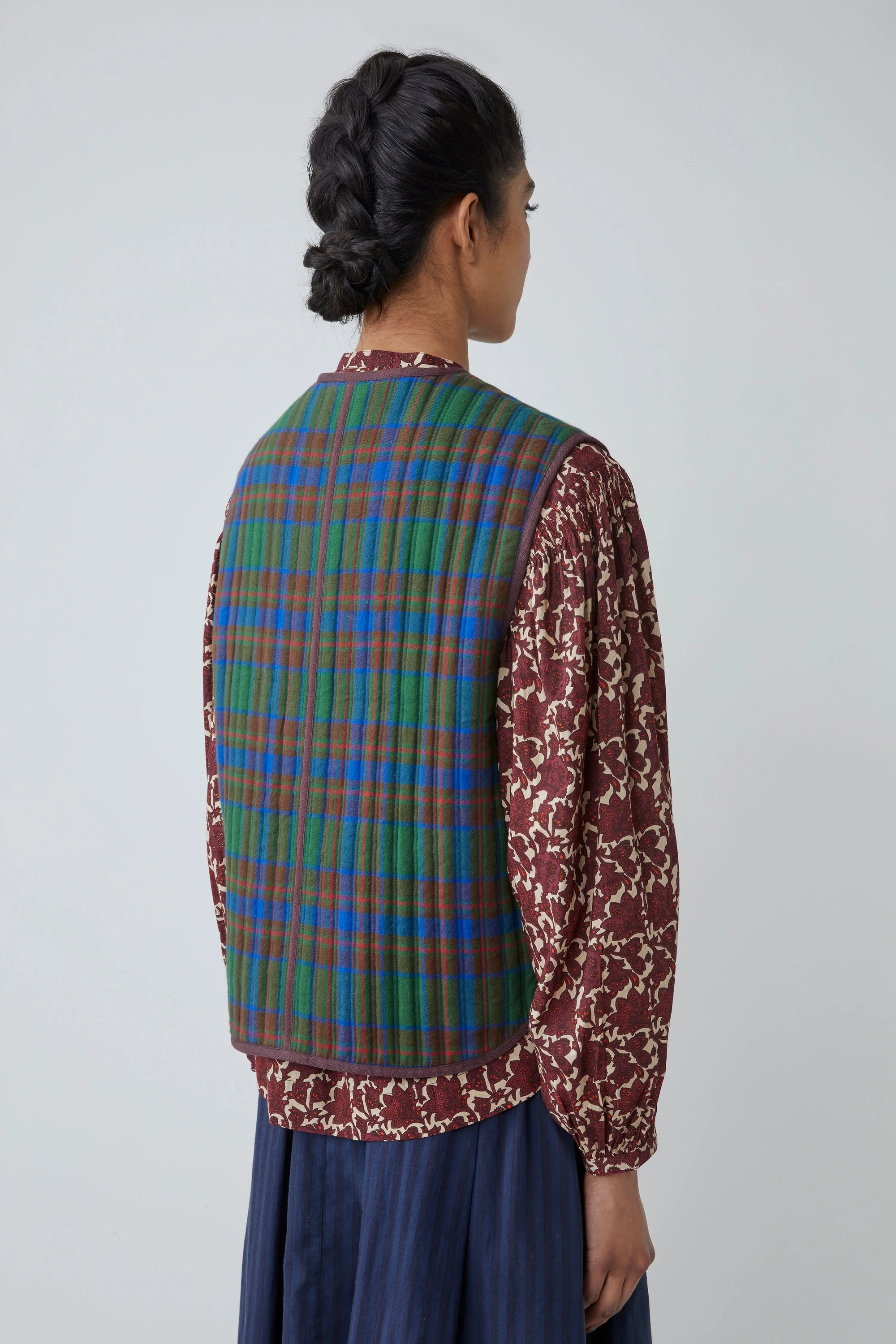 Gilet Ava N°813 Checks Royal Blue - Moismont