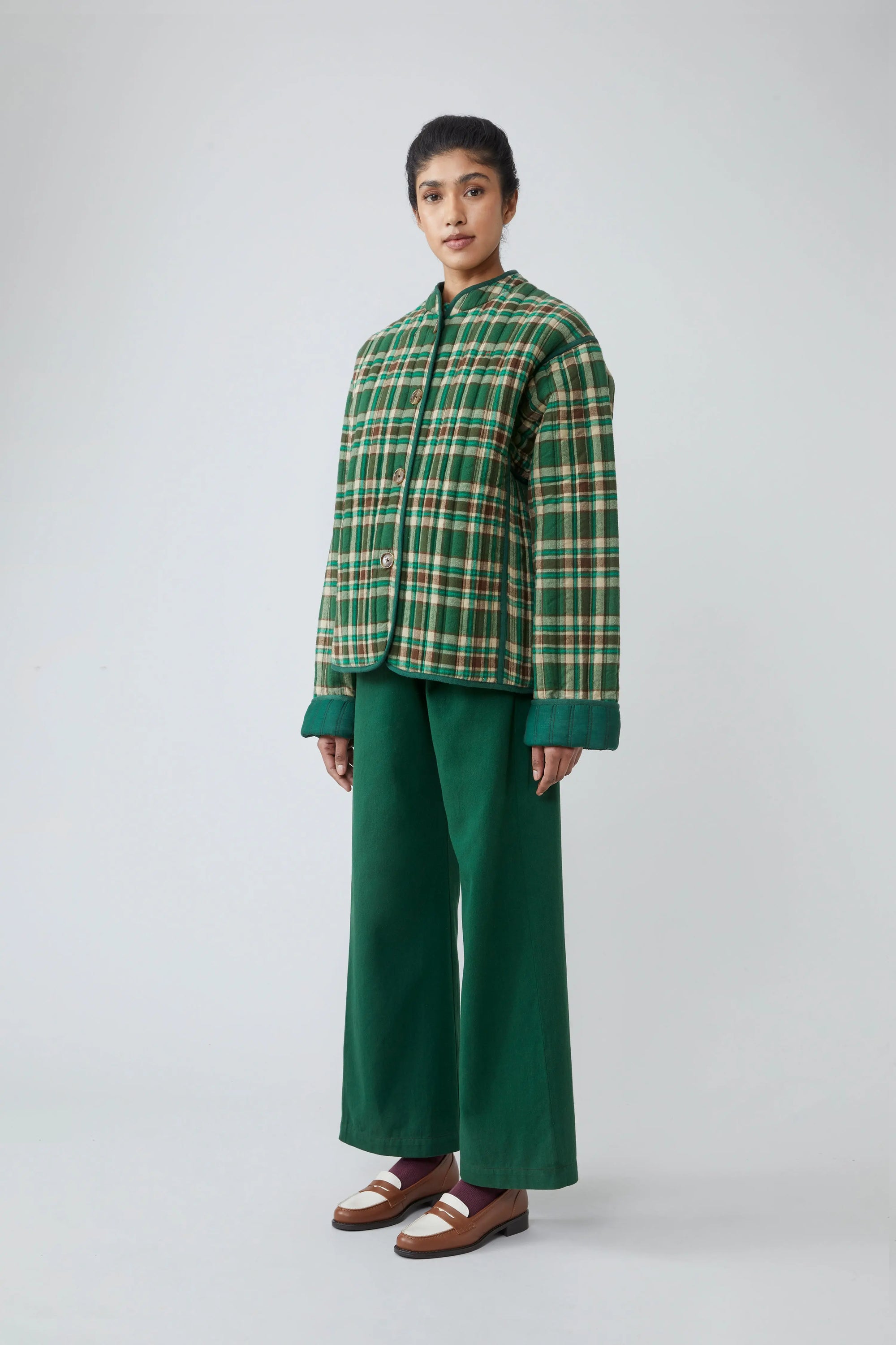 Veste Marilyn N°814 Checks Oxford green - Moismont