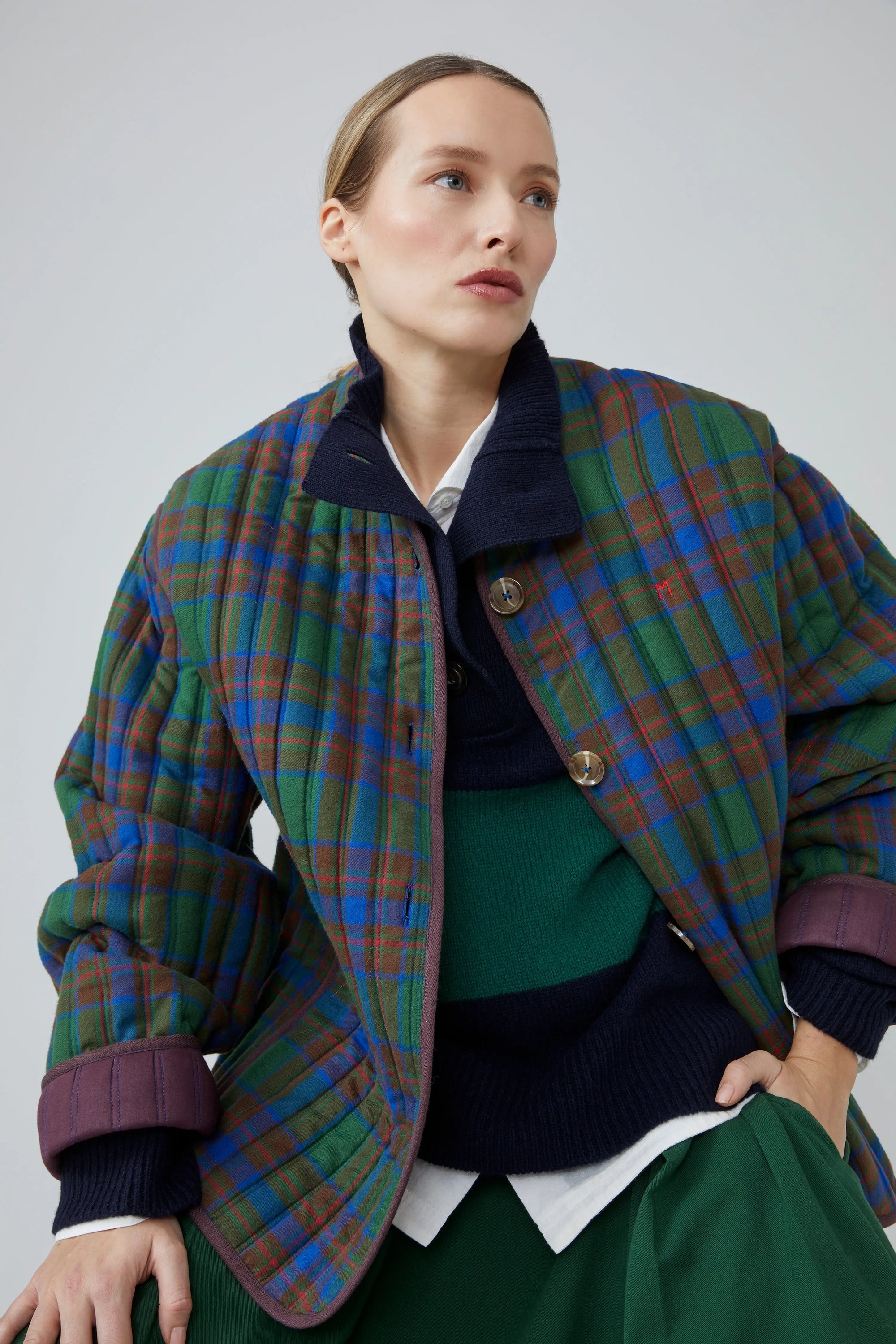 Veste Marilyn N°814 Checks Royal Blue - Moismont