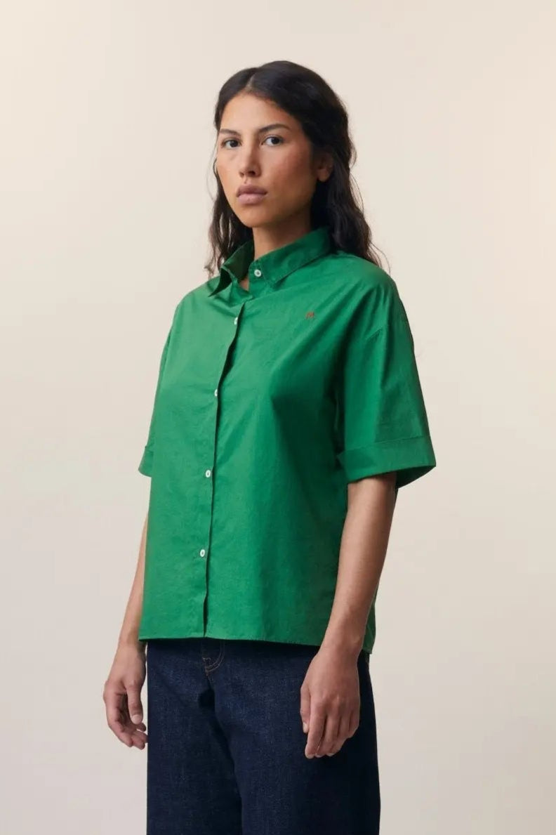 Chemise Edith N°776 Poplin Bottle Green - Moismont