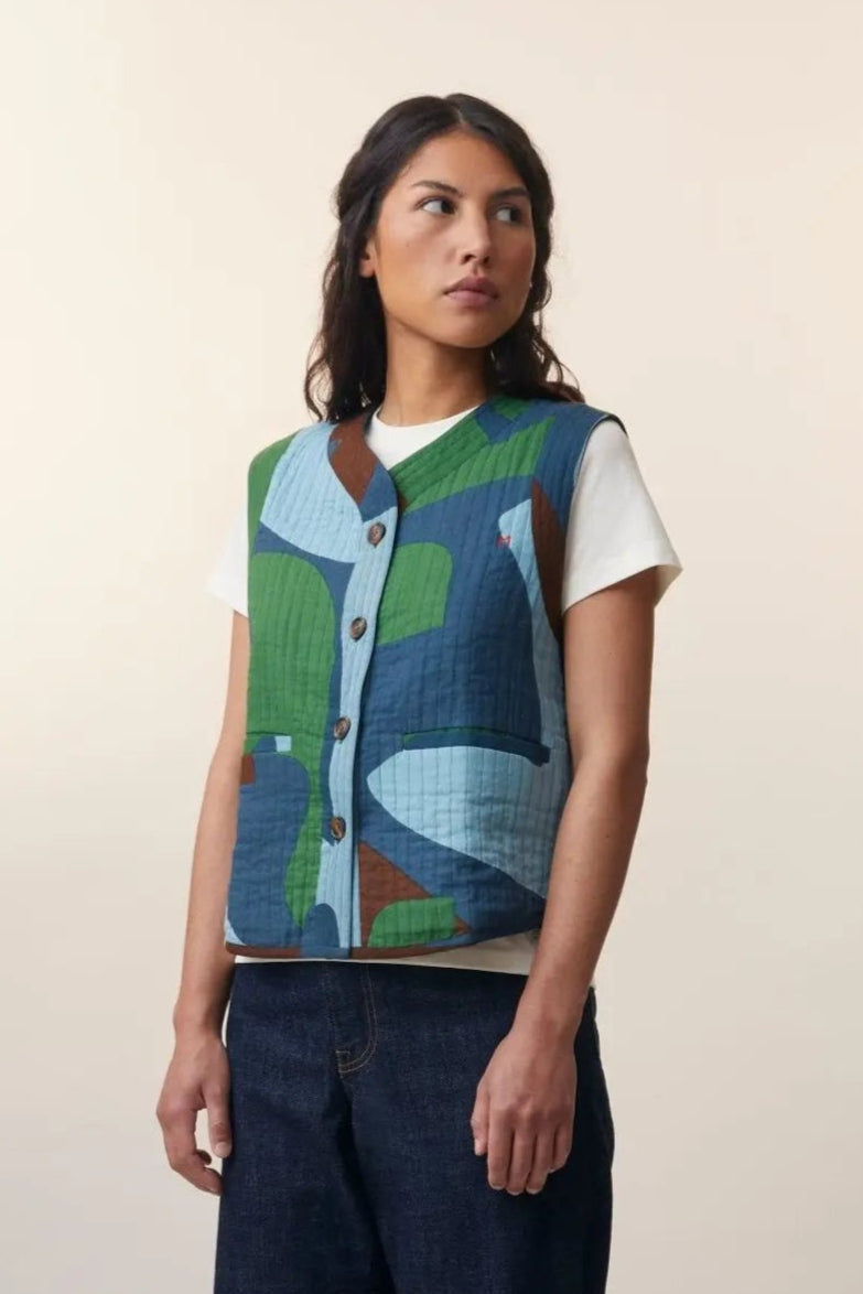 Gilet Paula N°742 Tourterelle Navy Blue - Moismont