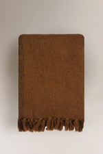 Wool Throw Blanket No.83 Coffee/Blue