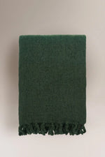 Wool Throw Blanket No.83 Khaki/Ink Blue